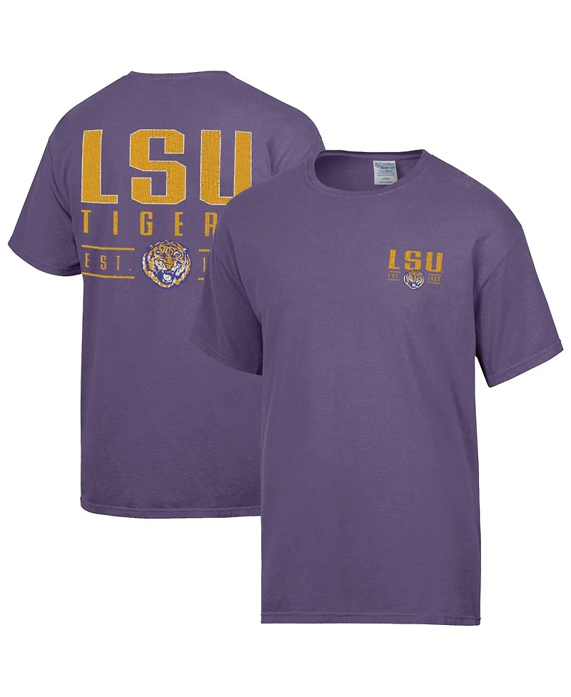 ComfortWash Men's Purple Lsu Tigers Big Name T-Shirt