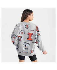 Gameday Couture Women's Gray Illinois Fighting Illini Always on Repeat Fleece Sweatshirt