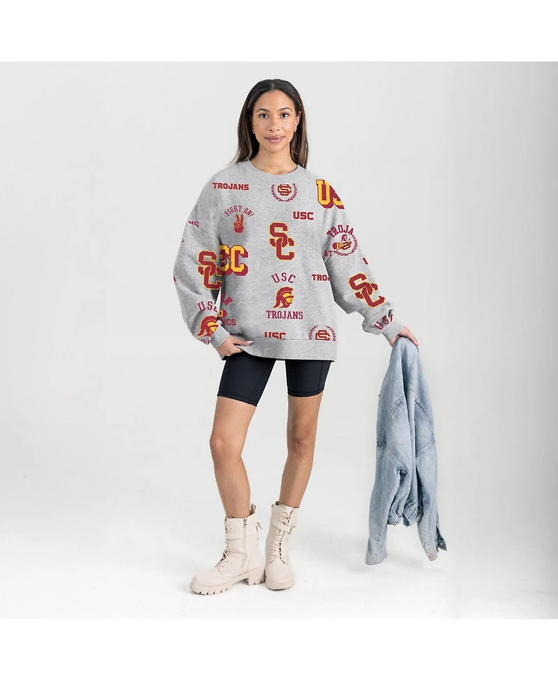 Gameday Couture Women's Gray Usc Trojans Always on Repeat Fleece Sweatshirt