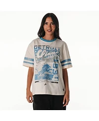 The Wild Collective Women's Cream Detroit Lions Vintage Drop Shoulder Oversized Boyfriend T-Shirt