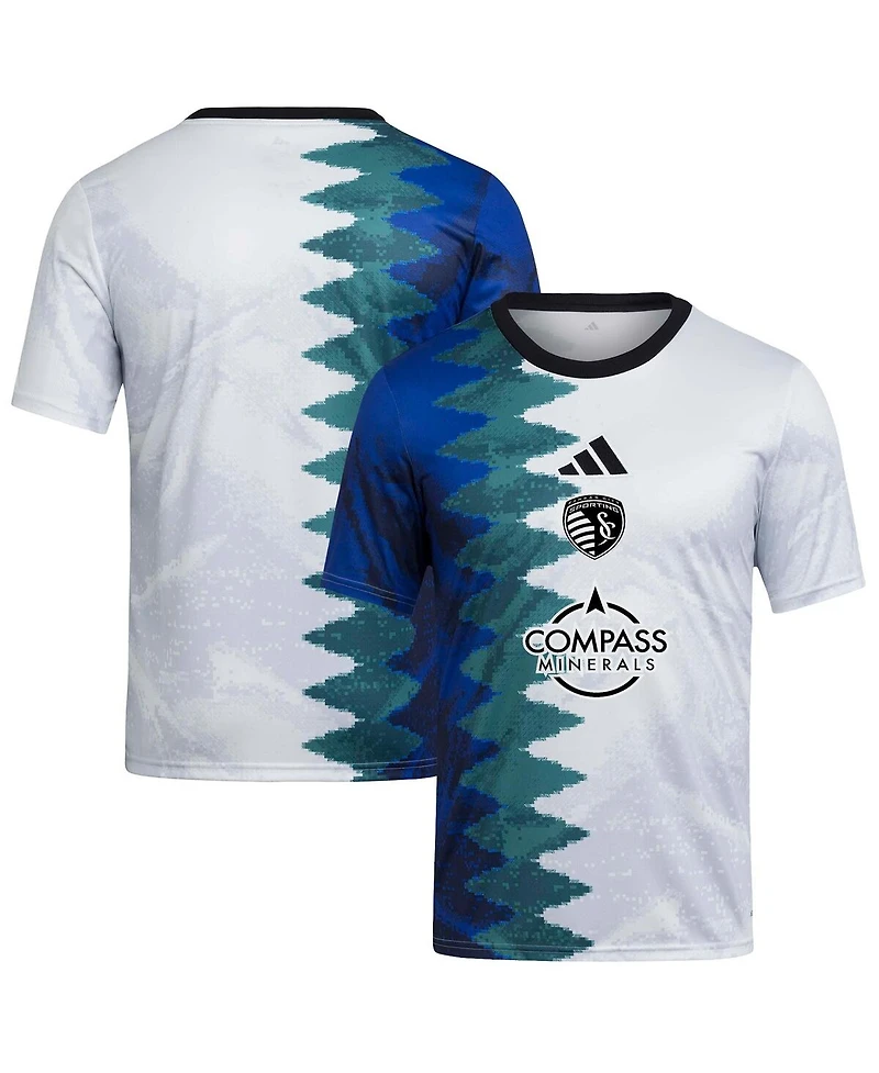 Adidas Big Boys and Girls White Sporting Kansas City 2025 Gaming Aeroready Pre-Match Jersey