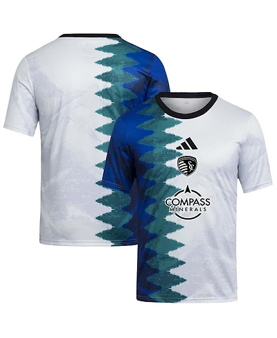 Adidas Big Boys and Girls White Sporting Kansas City 2025 Gaming Aeroready Pre-Match Jersey