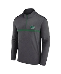 Fanatics Men's Heather Charcoal New York Jets Head-to-Head Quarter-Zip Pullover