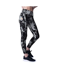 Msx by Michael Strahan Women's Black Pittsburgh Steelers Serena Tie-Dye Leggings