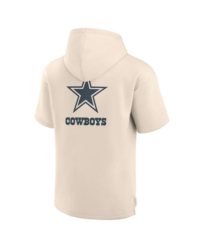 Fanatics Men's Cream Dallas Cowboys Elements Future Ground Lettering Short Sleeve Pullover Hoodie