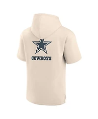 Fanatics Men's Cream Dallas Cowboys Elements Future Ground Lettering Short Sleeve Pullover Hoodie