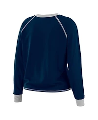 Wear by Erin Andrews Women's Navy/ Dallas Cowboys Tie-Front Long Sleeve Top