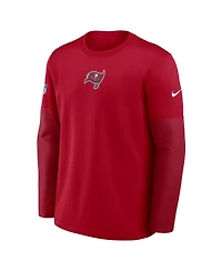 Nike Men's Red Tampa Bay Buccaneers Sideline Coach Therma-fit Long Sleeve T-Shirt
