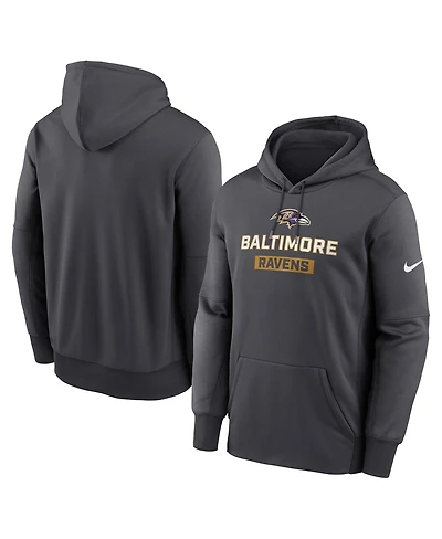 Nike Men's Anthracite Baltimore Ravens Toss Sweep Performance Pullover Hoodie