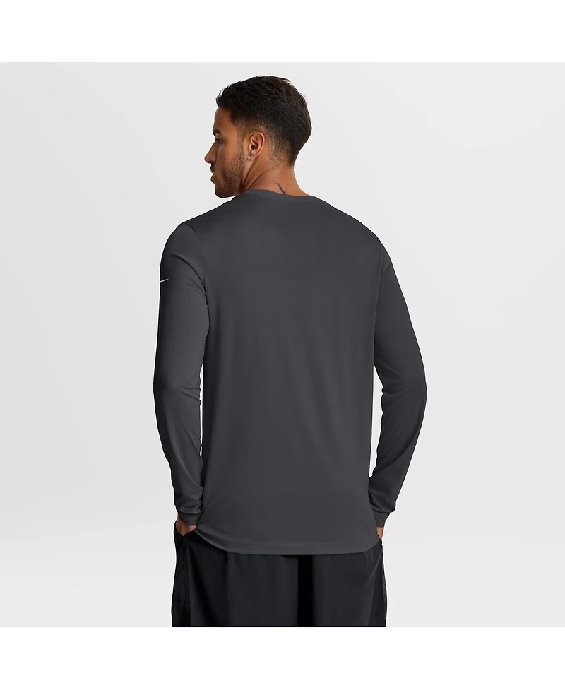 Nike Men's Anthracite New York Giants Primetime Legend Icon Performance Long Sleeve T-Shirt
