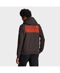 Nike Women's Brown Cleveland Browns Sideline Standard Issue Initial Home Dri-fit Hoodie