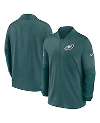 Nike Men's Green Philadelphia Eagles Sideline Dri-fit Half-Zip Pullover Hoodie