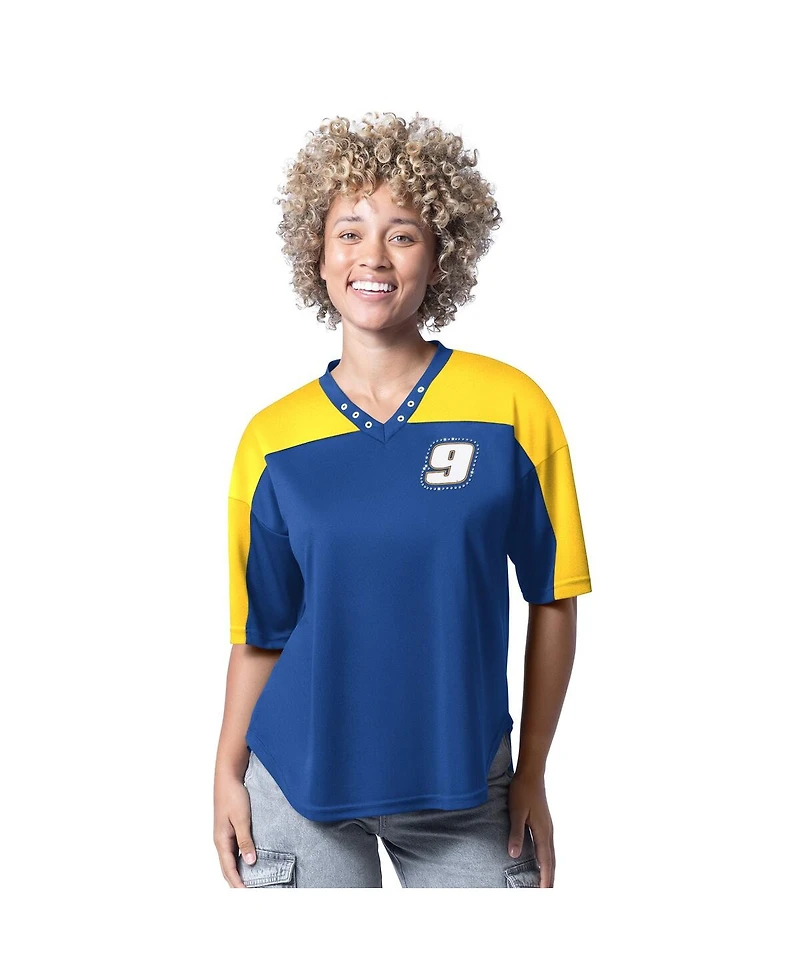 G-iii 4Her by Carl Banks Women's Royal Chase Elliott Key Plan Ii V-Neck T-Shirt