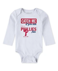 Wear by Erin Andrews Baby Boys and Girls 3-Piece Heather Gray/White/Red Philadelphia Phillies Turn Me Around Bodysuits Pants Set