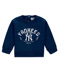 Wear by Erin Andrews Newborn 2-Piece Navy New York Yankees Fleece Crewneck and Pants Set