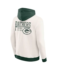 Darius Rucker Collection by Fanatics Men's Cream Green Bay Packers Distressed Graphics Full-Zip Hoodie