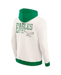 Darius Rucker Collection by Fanatics Men's Cream Philadelphia Eagles Distressed Graphics Full-Zip Hoodie