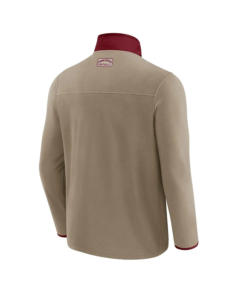 Nfl x Darius Rucker Collection by Fanatics Men's Tan Washington Commanders Heavyweight Polar Fleece Full-Zip Jacket