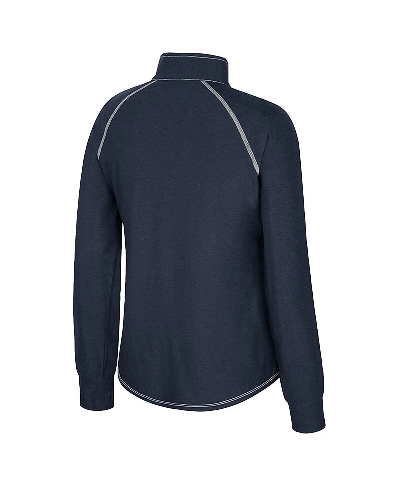 Colosseum Women's Navy Notre Dame Fighting Irish Bikram Raglan Quarter-Zip Sweatshirt