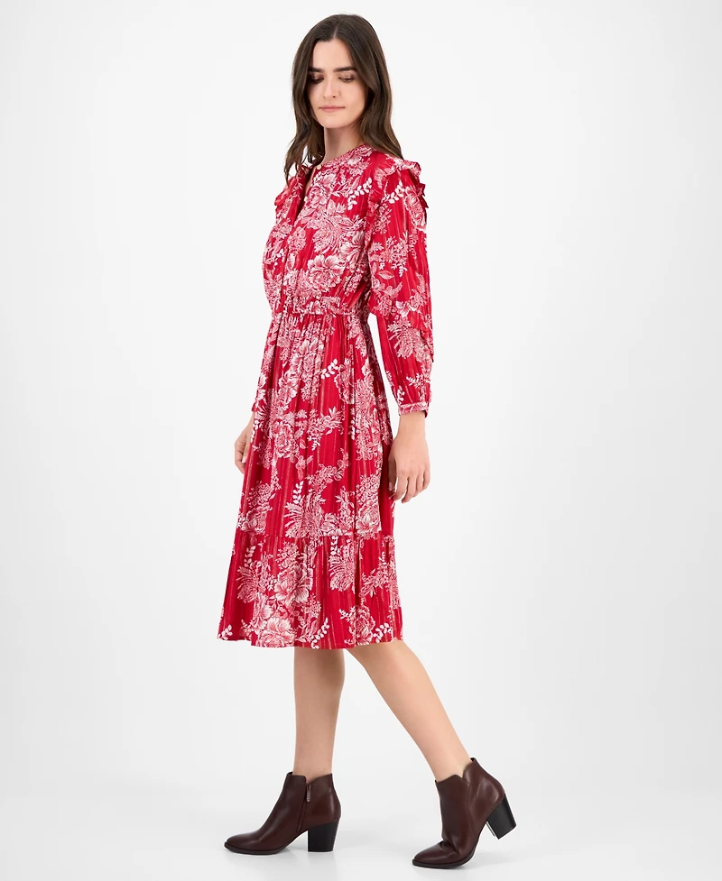 Style & Co Women's Ruffle-Trim Long-Sleeve Dress, Macy's Exclusive