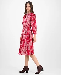 Style & Co Women's Ruffle-Trim Long-Sleeve Dress, Macy's Exclusive