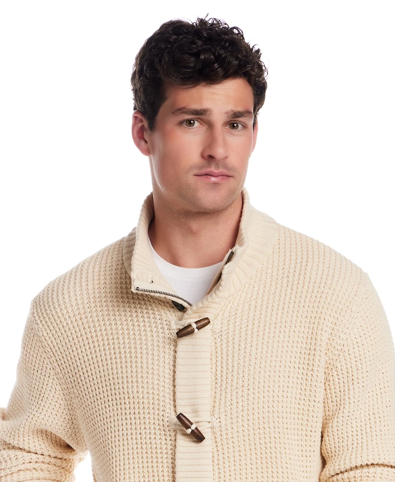 Weatherproof Vintage Men's Tuck Stitch Long Sleeves Sweater Jacket