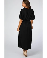 Pinkblush Maternity Black Open Sleeve Wrap Midi Dress