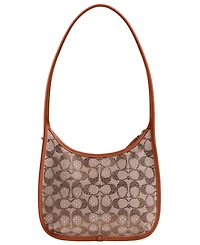 Coach Originals Crystal Signature Jacquard Curve Zip Handbag