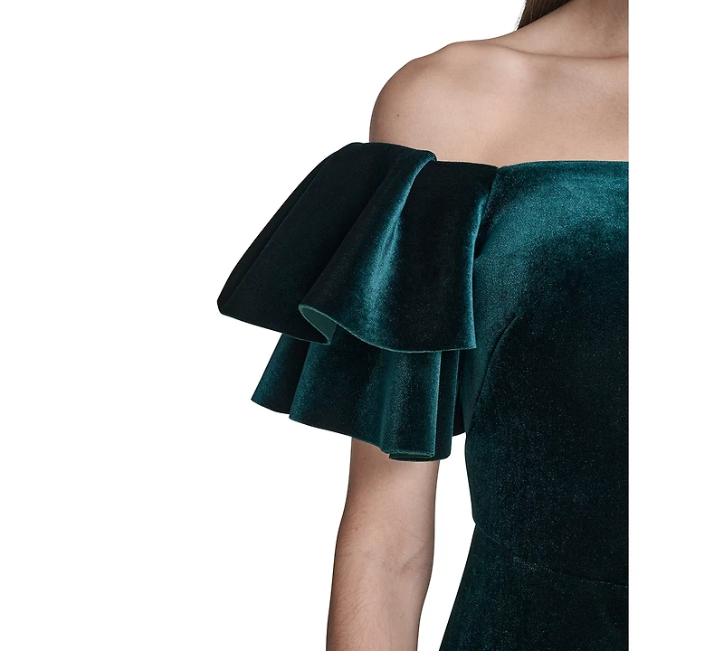Eliza J Women's Velvet Off-The-Shoulder Dress