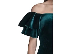 Eliza J Women's Velvet Off-The-Shoulder Dress