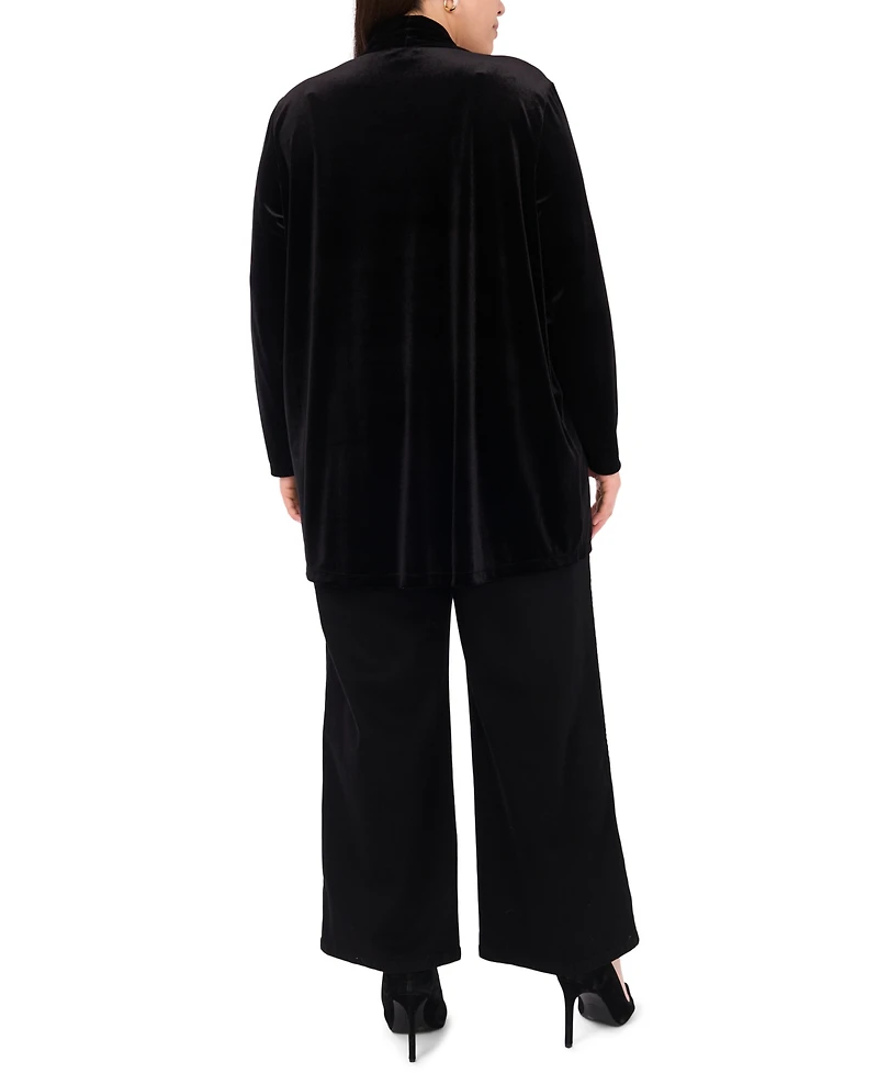Vince Camuto Plus Open-Front Long-Sleeve Cardigan