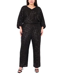 Vince Camuto Plus Sequined Pull-On Flare Pants