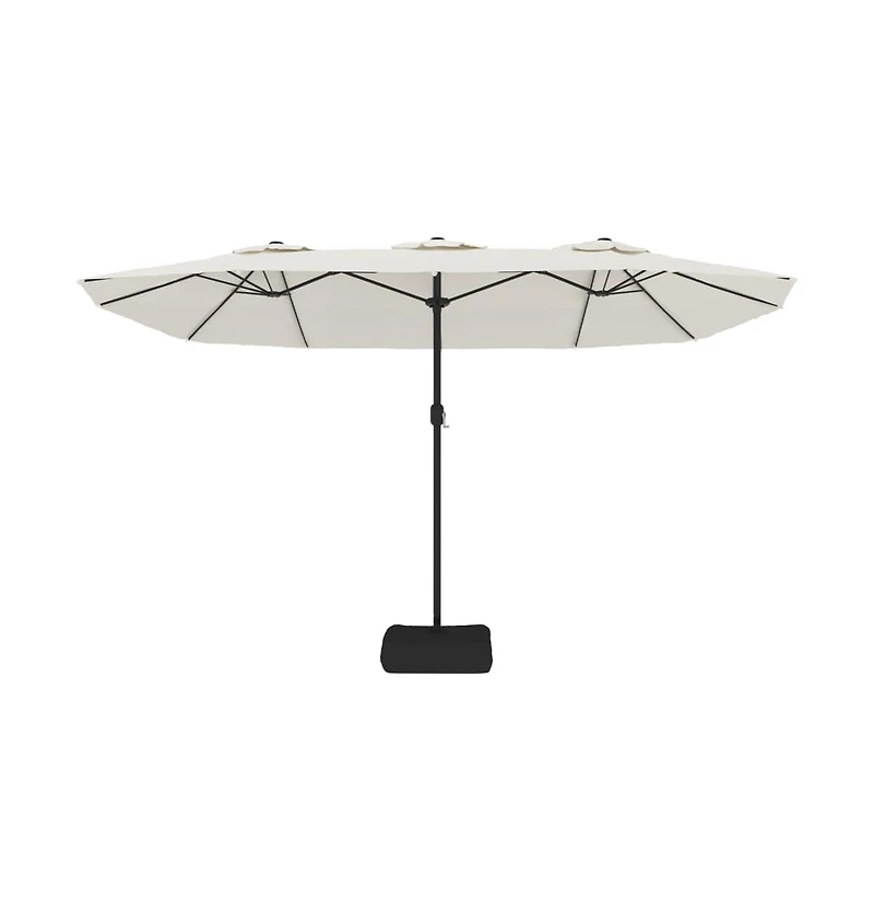 Garden Parasol Sand White Polyester Large Garden Parasol