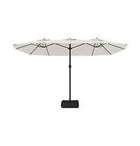 Garden Parasol Sand White Polyester Large Garden Parasol
