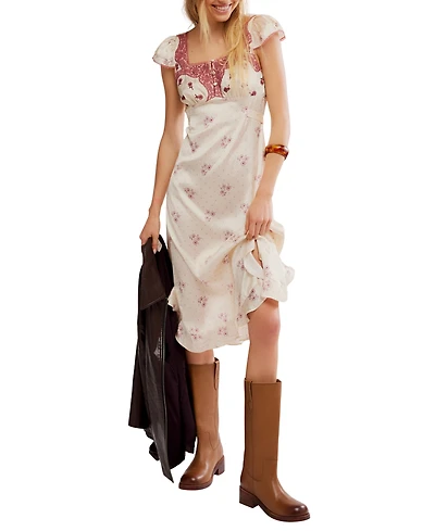 Free People Women's Haven Floral Print Midi Slip Dress
