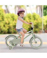 Kids Bike with Adjustable Handlebar and Saddle Green-14 Inches