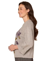 Democracy Petite Floral Jacquard Sweater