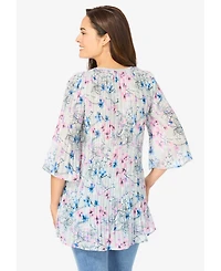 Woman Within Plus Embellished Pleated Blouse