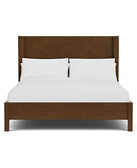 Furniture Davie Cracked Oak and Fabric 3-Pc. Queen Panel Set