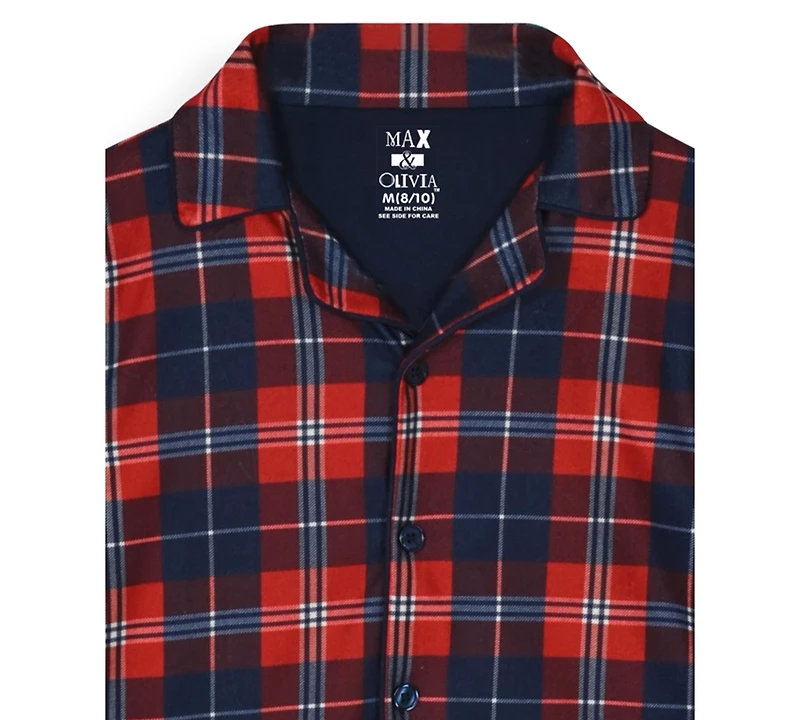 Max & Olivia Boys 4-20 2-Piece Plaid Pajama Shirt and Pants Set