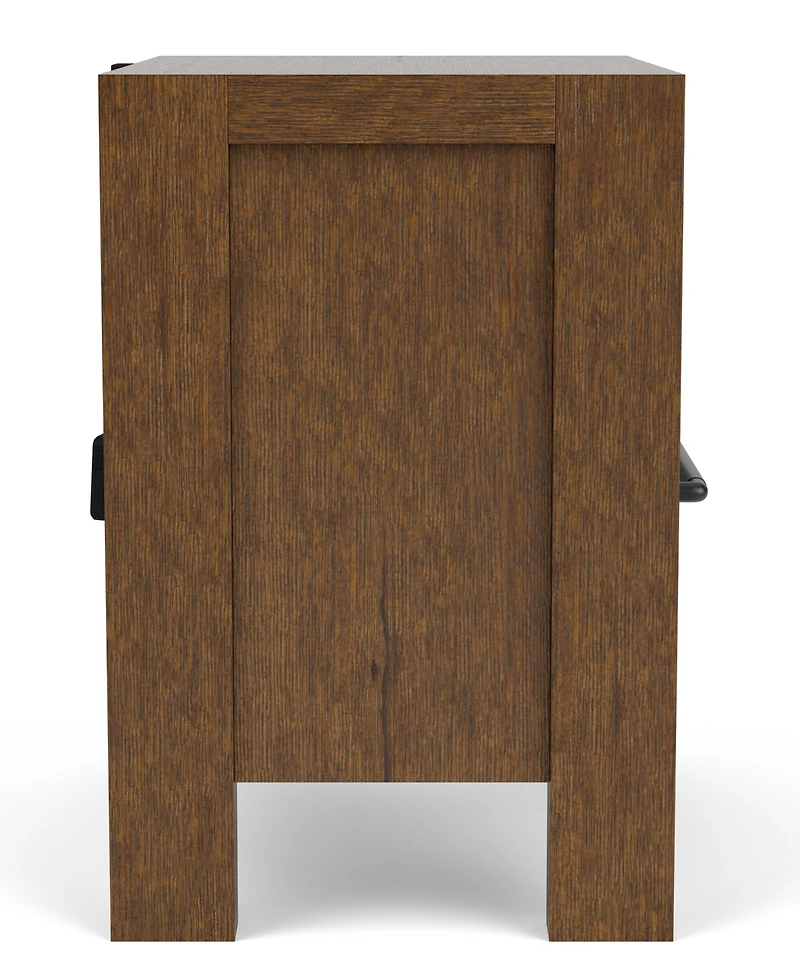 Davie Cracked Oak 3 Drawer Nightstand