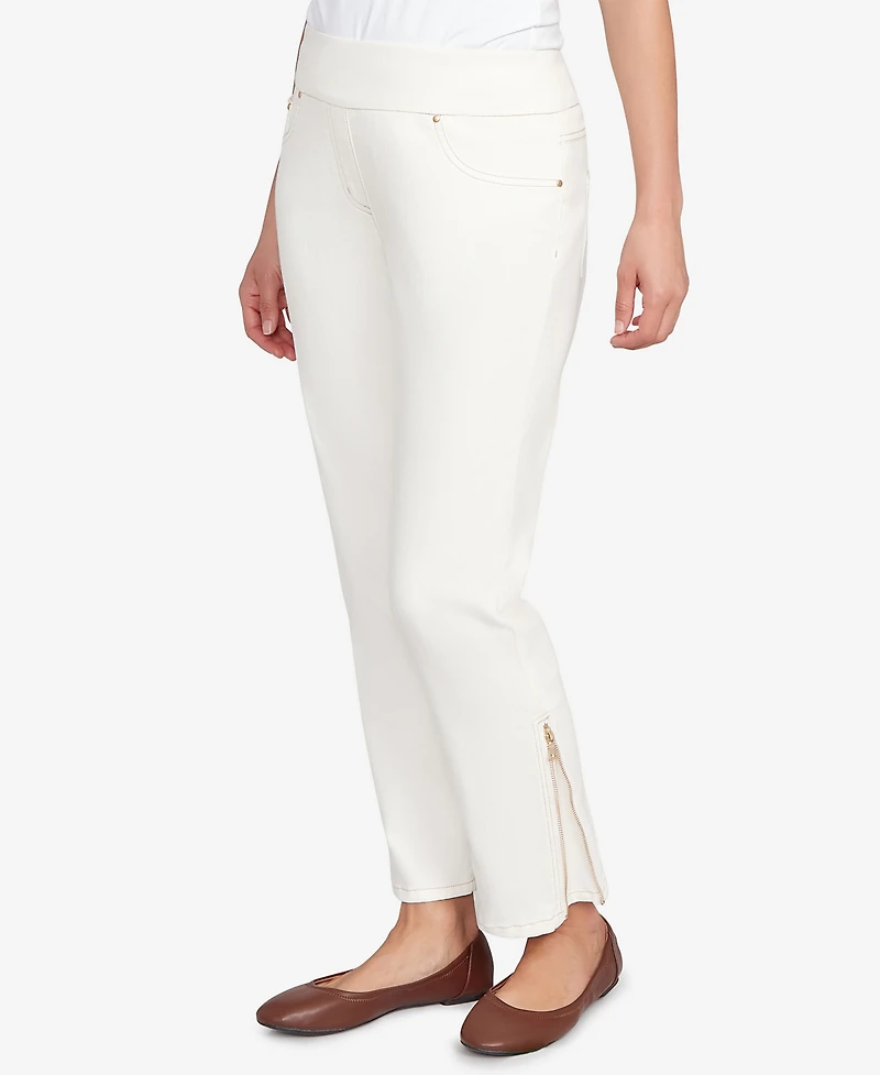 Ruby Rd. Petite Zipper Hem Pull-On Pants