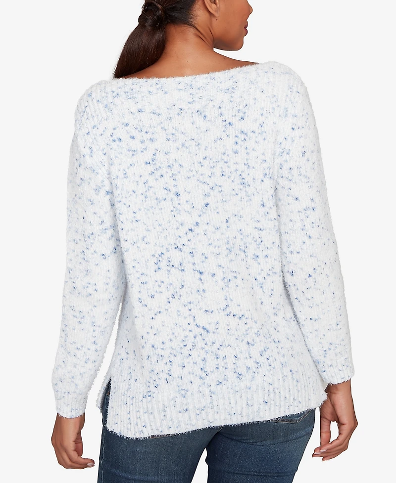 Ruby Rd. Petite Speckled Chenille Eyelash Sweater