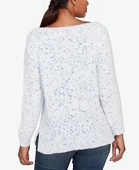 Ruby Rd. Petite Speckled Chenille Eyelash Sweater
