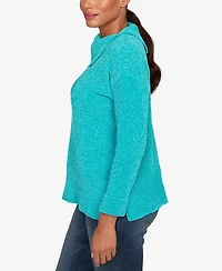 Ruby Rd. Petite Split Cowl Chenille Pullover Sweater