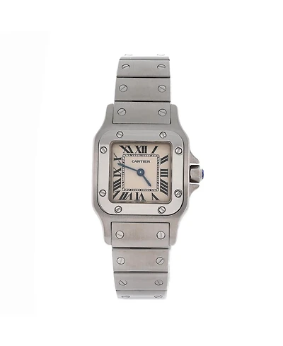 Pre-Owned Cartier Santos de Cartier Galbee Quartz Watch in Stainless Steel 24mm