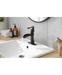 Single Hole Single-Handle Low-Arc Bathroom Faucet Matte Black