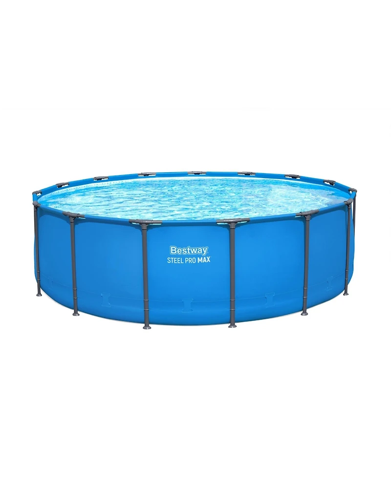 Bestway Steel Pro Max 15' x 48" Round Above Ground Swimming Pool for Backyard