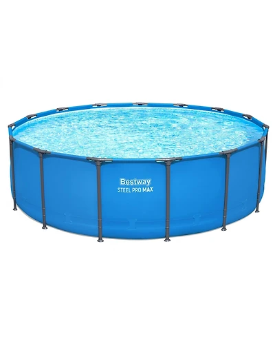 Bestway Steel Pro Max 15' x 48" Round Above Ground Swimming Pool for Backyard