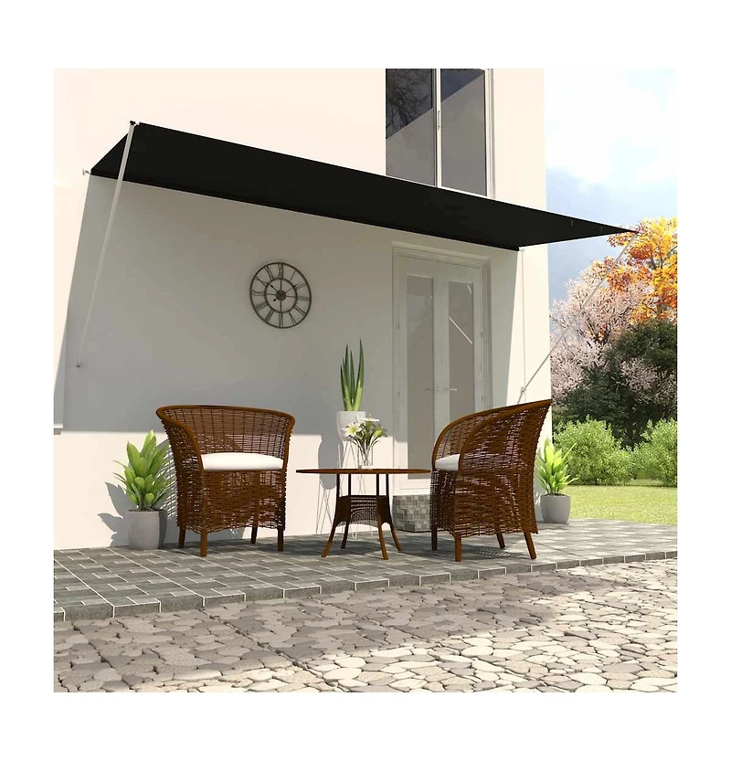 Awning Anthracite Steel and 100% polyester with Pa coating